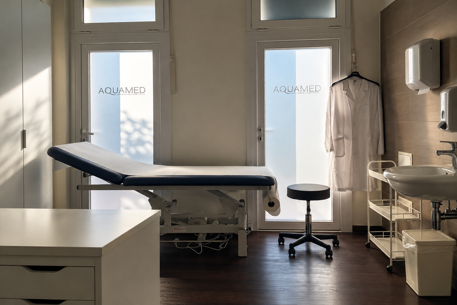 Studio medico e fisioterapico di Aquamed attrezzato per visite specialistiche e terapie